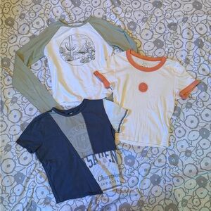 Set of 3 Hollister PS/LA Long Short Sleeve Tees - Blue, Green, White Size XS